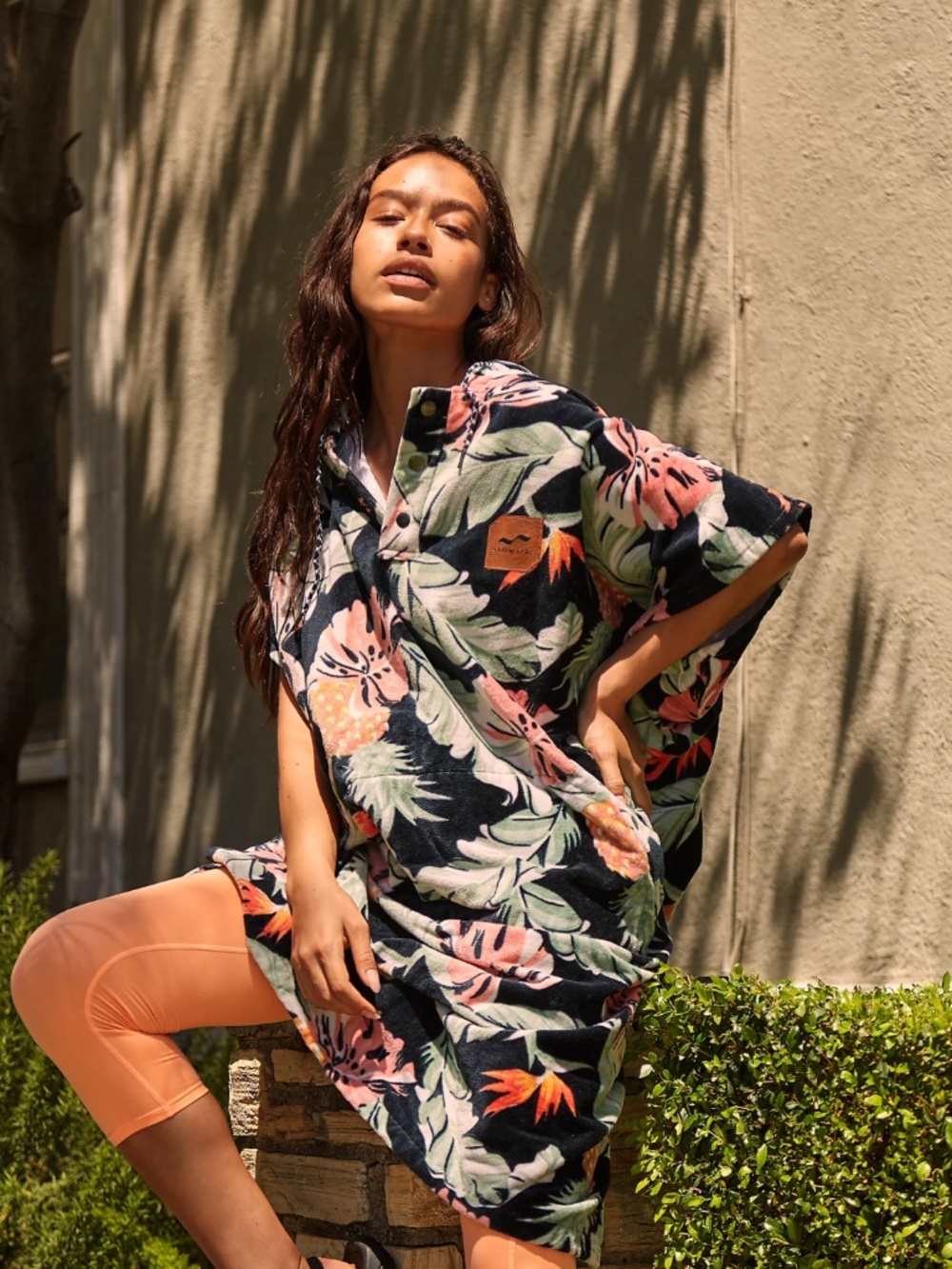 Free People Slowtide Makai Changing Poncho Unisex S/M Terry Cotton Beach Coverup